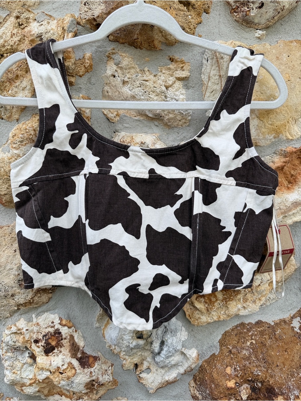 Lone Star crop top western cow print